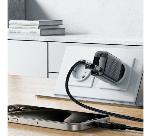Мережевий зарядний пристрій ACEFAST A90 QC18W GaN single USB-A charger (EU) Black (6974316283249)