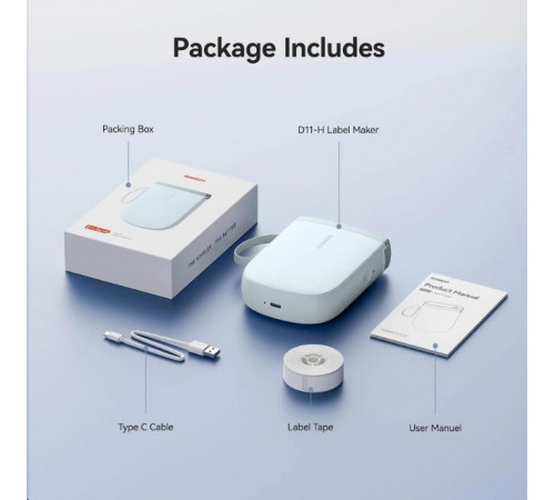 Термопринтер для друку наклейок NIIMBOT D11_H Blue (1AA57331612)