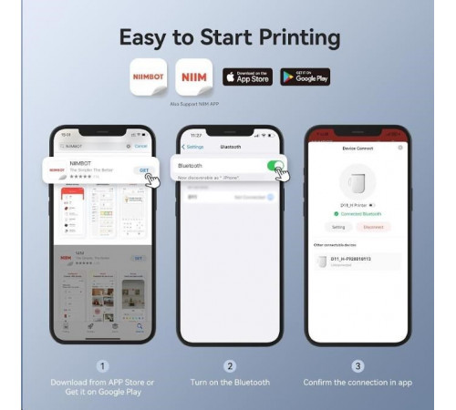 Термопринтер для друку наклейок NIIMBOT D11_H Blue (1AA57331612)