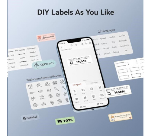 Термопринтер для друку наклейок NIIMBOT D11_H Blue (1AA57331612)