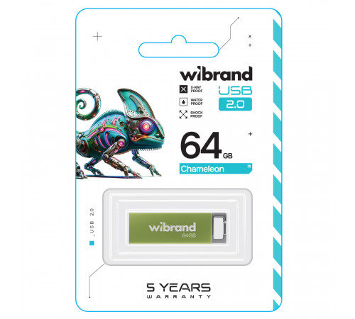 Флеш-накопичувач Wibrand USB 2.0 Chameleon 64Gb Light Green (WI2.0/CH64U6LG)