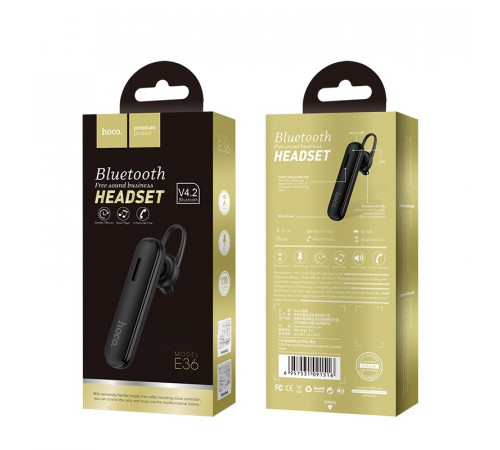 Bluetooth гарнітура HOCO E36 Free sound business wireless headset Black (6957531091516)