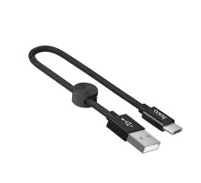 Кабель HOCO X35 USB to Type-C 3A, 0.25m, nylon, aluminum connectors, Black (6931474707451)