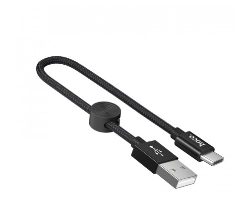 Кабель HOCO X35 USB to Type-C 3A, 0.25m, nylon, aluminum connectors, Black (6931474707451)