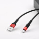 Кабель HOCO X26 USB to Type-C 2A, 18W 1m, nylon,  aluminum connectors, Black+Red (6957531080251)