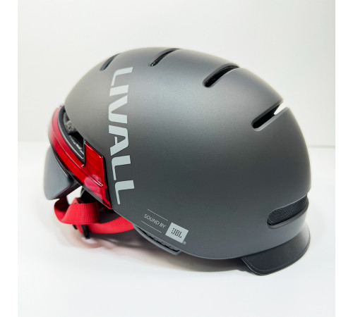 Захисний шолом Livall BH51M NSO (L) Black (57-61см), акустика JBL, мікрофон, сигнали поворотів та стопів, додаток, пульт BR80, застібка, Bluetooth (LIV-JB51MN-5312)