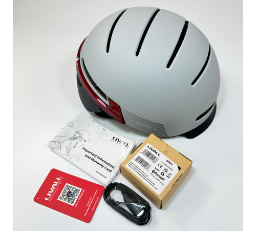 Захисний шолом Livall BH51M NEO (L) Sandstone Grey (57-61см), акустика, мікрофон, сигнали поворотів та стопів, додаток, пульт BR80, Bluetooth (LIV-T1V6MN-6310)