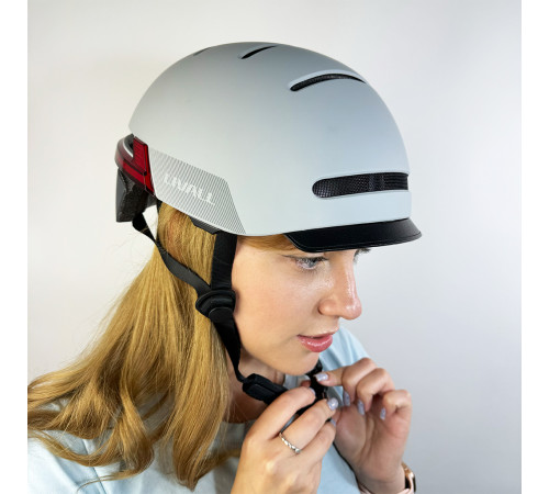 Захисний шолом Livall BH51M NEO (L) Sandstone Grey (57-61см), акустика, мікрофон, сигнали поворотів та стопів, додаток, пульт BR80, Bluetooth (LIV-T1V6MN-6310)