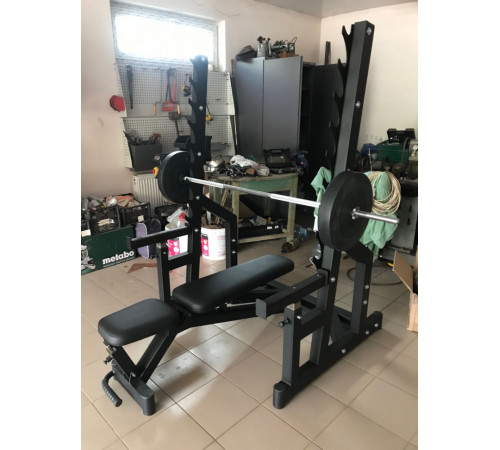 Скамья Black Rock + Стойки Black Rock + Металлическая штанга RN-Sport Quatro 105 кг