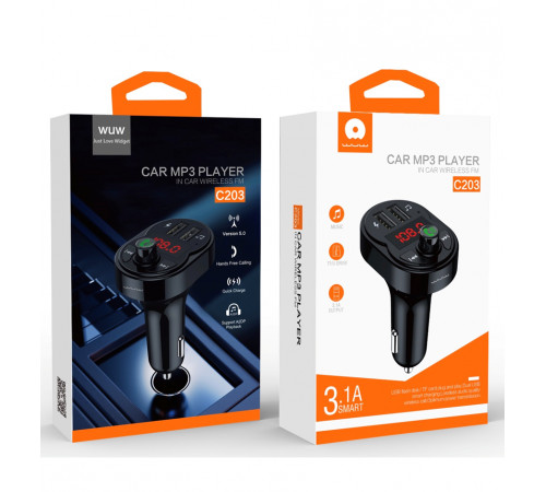 АЗП з FM-модулятором WUW-C203 Black (6972573336937)