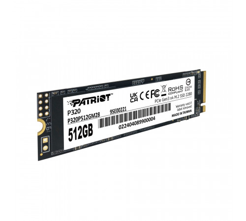 Накопичувач SSD M.2 Patriot P320 512GB NVMe 2280 Gen3.0 x4 3D TLC (P320P512GM28)