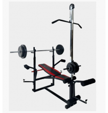 Скамья тренировочная 0070 + Верхняя тяга + Брусья + Приставка Cкотта