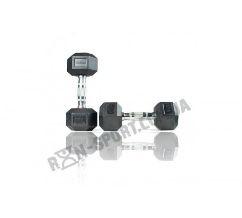Гантели шестигранные со стойкой ряд 1-10 кг  Rubber Hexagon Dumbbell