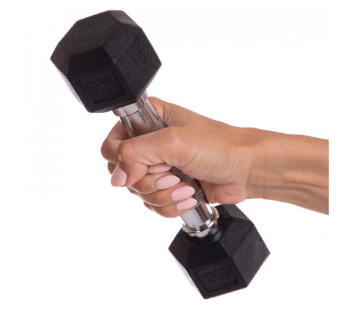 Гантели шестигранные Rubber Hexagon Dumbbell. Цена за 1 кг