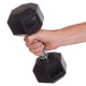 Гантели шестигранные со стойкой ряд 1-10 кг  Rubber Hexagon Dumbbell