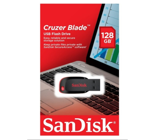 Флеш-накопичувач SanDisk USB 2.0 Cruzer Blade 128Gb Black/Red (SDCZ50-128G-B35)
