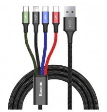 Кабель Baseus Fast 4-in-1 Cable For iP+Type-C(2)+Micro 3.5A 1.2m Black (CA1T4-B01)