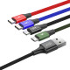 Кабель Baseus Fast 4-in-1 Cable For iP+Type-C(2)+Micro 3.5A 1.2m Black (CA1T4-B01)