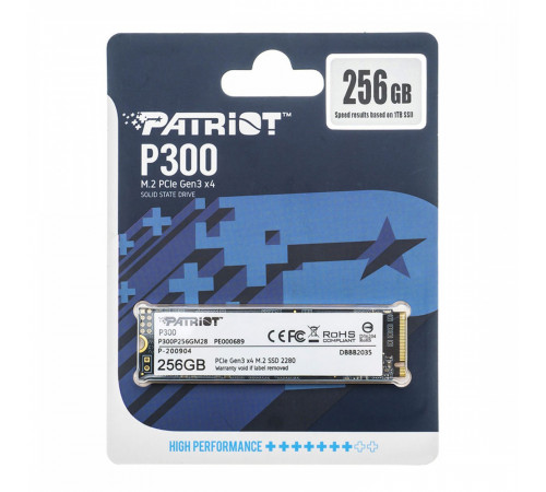 Накопичувач SSD M.2 Patriot P300 256GB NVMe 2280 PCIe 3.0 3D TLC (P300P256GM28)