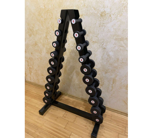 Гантельный ряд RN-Sport BLACK 1-10 кг со стойкой