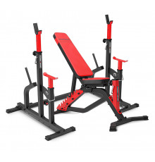 Скамья регулируемая со стойками под штангу Marbo Sport