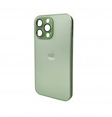 Чохол для смартфона AG Glass Matt Frame Color Logo for Apple iPhone 14 Pro Max Light Green (AGMattFrameiP14PMLGreen)