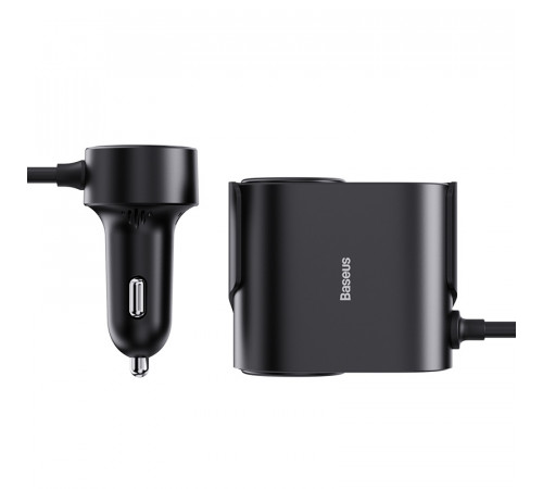 Автомобільний зарядний пристрій Baseus High Efficiency Pro 1-for-2 Car Cigarette Lighter 30W Cosmic Black (C00455300121-00)
