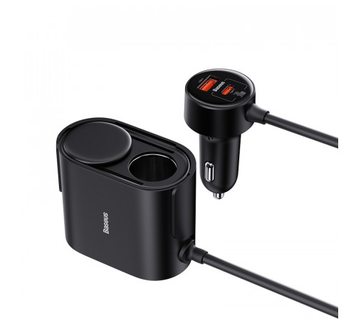Автомобільний зарядний пристрій Baseus High Efficiency Pro 1-for-2 Car Cigarette Lighter 30W Cosmic Black (C00455300121-00)