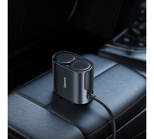 Автомобільний зарядний пристрій Baseus High Efficiency Pro 1-for-2 Car Cigarette Lighter 30W Cosmic Black (C00455300121-00)