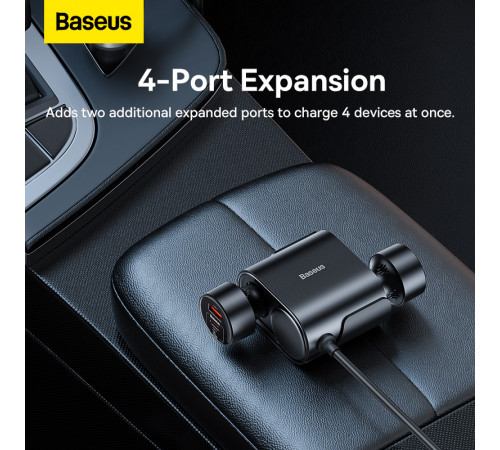 Автомобільний зарядний пристрій Baseus High Efficiency Pro 1-for-2 Car Cigarette Lighter 30W Cosmic Black (C00455300121-00)