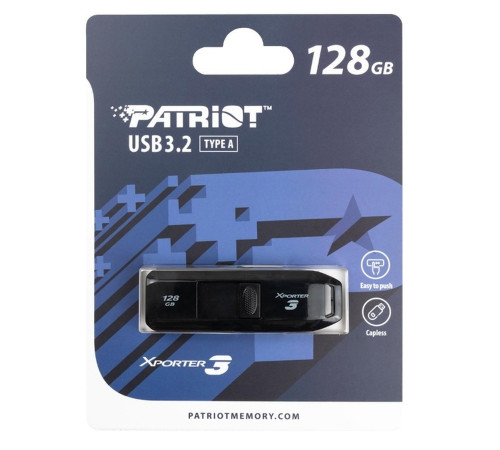 Флеш-накопичувач Patriot USB 3.2 Xporter 3 128GB Black (PSF128GX3B3U)