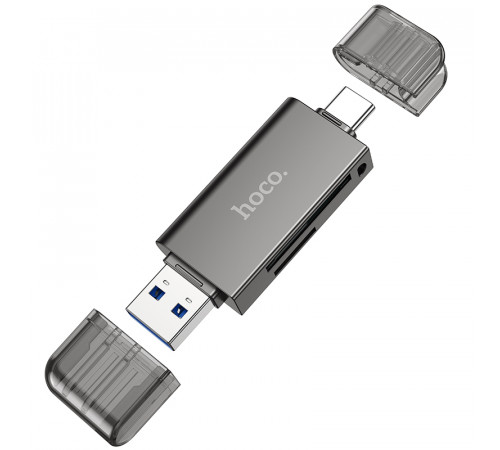 Картридер HOCO HB39 USB/Type-C 3.0 high-speed card reader Metal Gray (6942007604819)