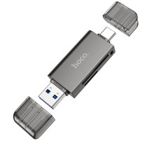 Кардрідер HOCO HB39 USB/Type-C 3.0 high-speed card reader Metal Gray (6942007604819)