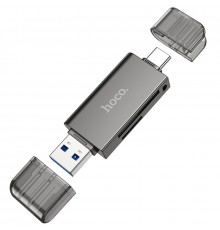 Кардрідер HOCO HB39 USB/Type-C 3.0 high-speed card reader Metal Gray (6942007604819)