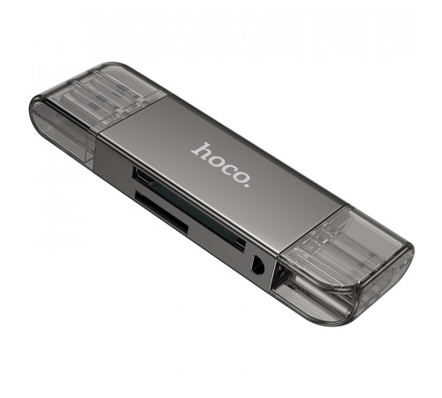 Кардрідер HOCO HB39 USB/Type-C 3.0 high-speed card reader Metal Gray (6942007604819)