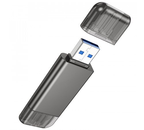 Кардрідер HOCO HB39 USB/Type-C 3.0 high-speed card reader Metal Gray (6942007604819)
