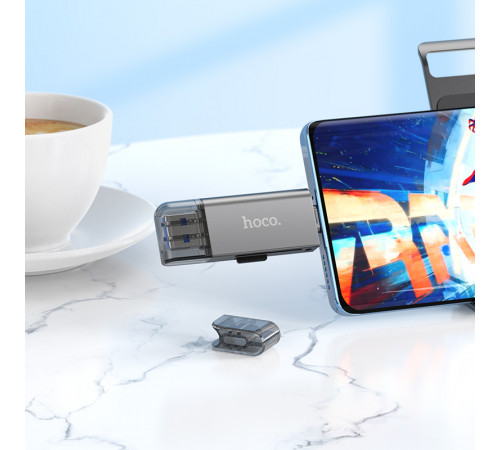 Кардрідер HOCO HB39 USB/Type-C 3.0 high-speed card reader Metal Gray (6942007604819)