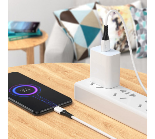 Кабель HOCO X82 USB to Micro 2.4A, 1m, silicone, silicone connectors, White (6931474768568)