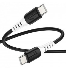 Кабель HOCO X82 Type-C to Type-C 60W, 1m, silicone, silicone connectors, Black (6931474768599)