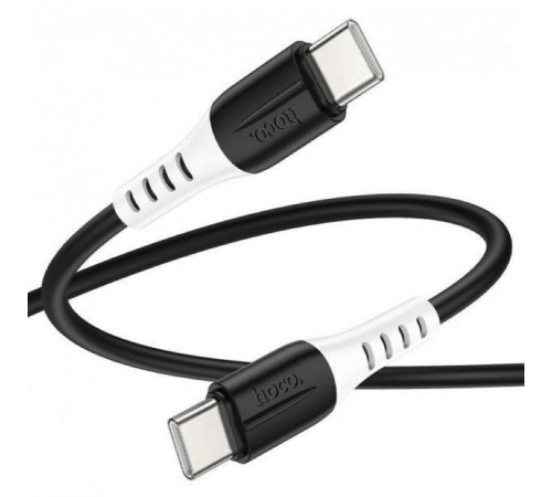 Кабель HOCO X82 Type-C to Type-C 60W, 1m, silicone, silicone connectors, Black (6931474768599)