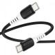 Кабель HOCO X82 Type-C to Type-C 60W, 1m, silicone, silicone connectors, Black (6931474768599)