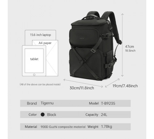 Рюкзак Tigernu T-B9235 15.6" Black (T-B9235Black)