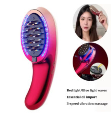 Гребінець Електричний масажний для ЗРОСТАННЯ з червоною, синьою світловою хвилею, вібр  LY-875(50)