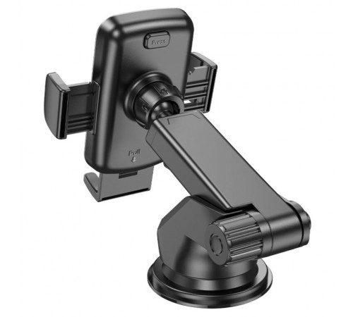 Автотримач для телефона HOCO CA95 Polaris push-type telescopic suction cup car holder Black (6931474758514)