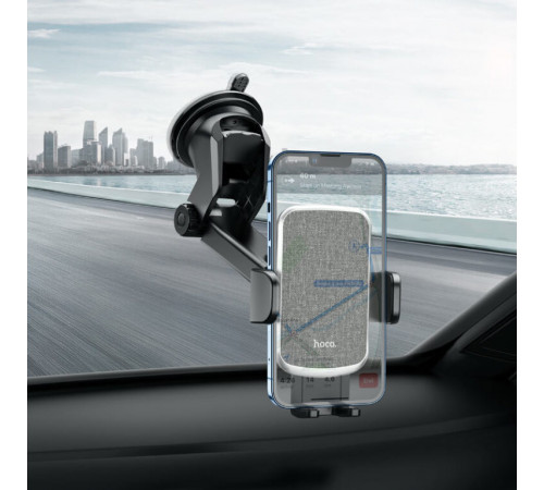 Автотримач для телефона HOCO CA95 Polaris push-type telescopic suction cup car holder Black (6931474758514)