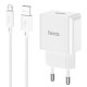 Мережевий зарядний пристрій з кабелем HOCO C106A Leisure single port charger set(Micro) 10.5W White (6931474783905)