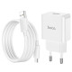 Мережевий зарядний пристрій з кабелем HOCO C106A Leisure single port charger set(Micro) 10.5W White (6931474783905)