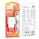 Мережевий зарядний пристрій з кабелем HOCO C106A Leisure single port charger set(Micro) 10.5W White (6931474783905)