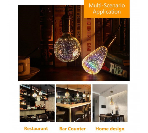 Світлодіодна лампа A60 LED 3D-феєрверк кольорова E27