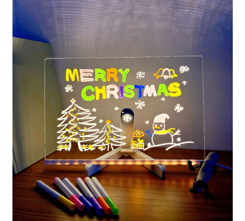 Світлодіодна дошка для малювання та нічник DIY Lamp з USB + фломастери (20*30 см)